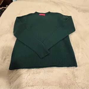 The Elder Statesman Men's 100% Dark Green Cashmere Crewneck Sweater. Medium